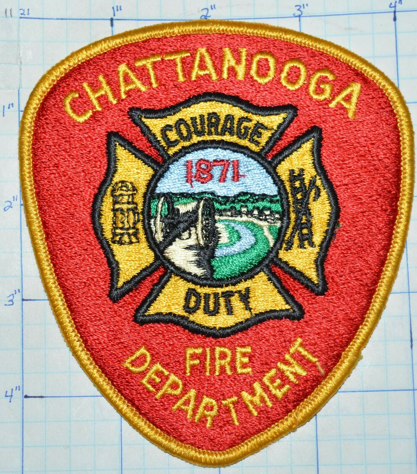 TENNESSEE, CHATTANOOGA FIRE DEPT RED PATCH