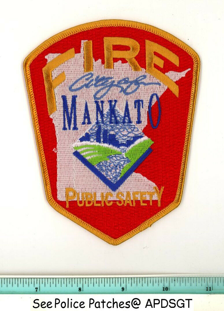 MANKATO PUBLIC SAFETY MINNESOTA Rescue EMS Fire Patch STATE SHAPE OUTLINE CITY