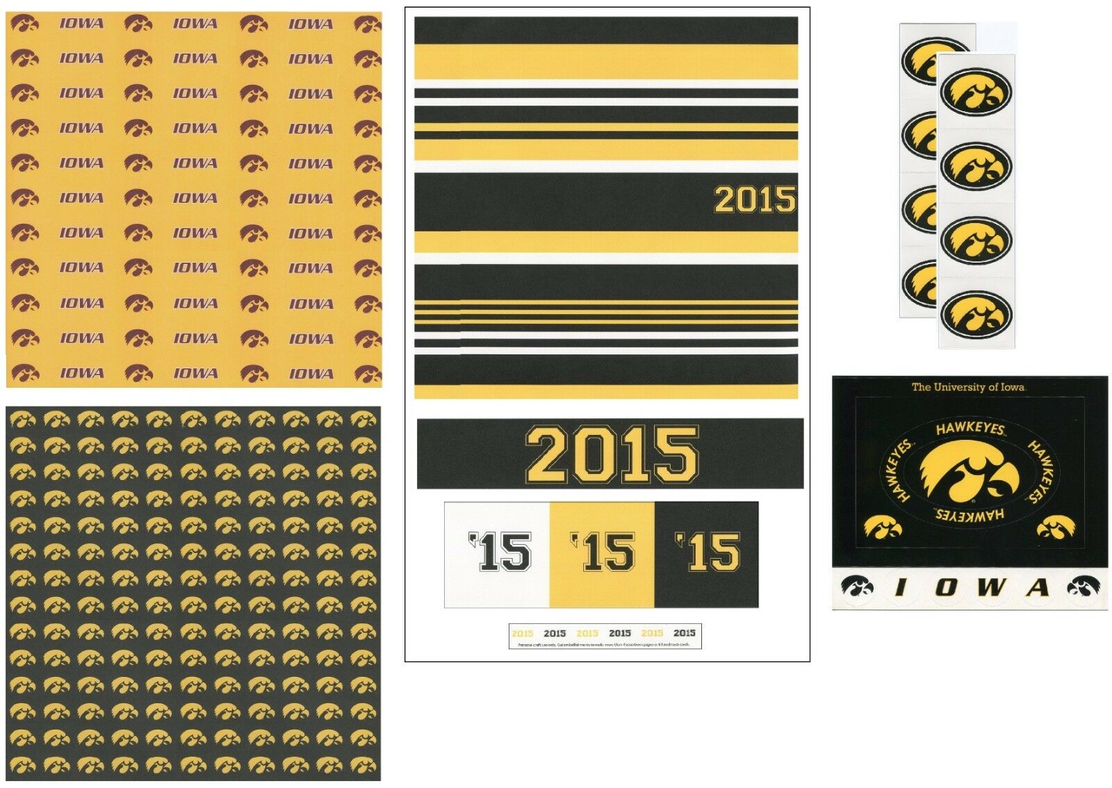 University of Iowa Hawkeyes NCAA Scrapbook Kit Paper Stickers PICK FROM 6 ITEMS