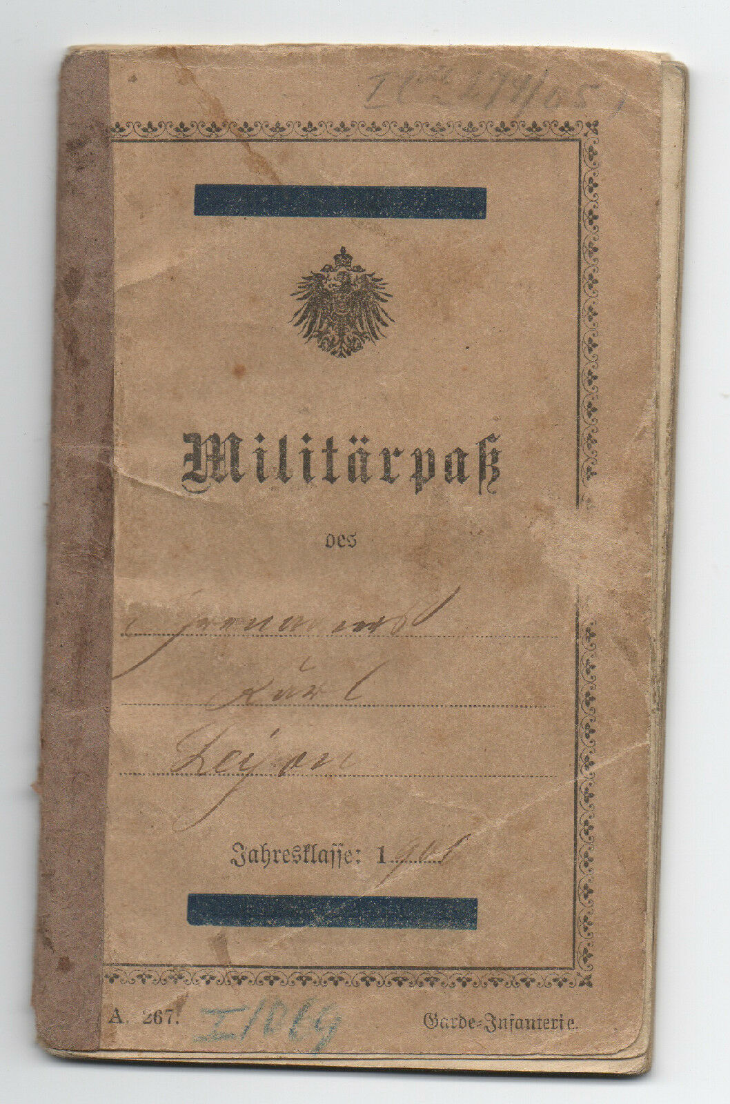 1903 German Military Booklet with Writing 
