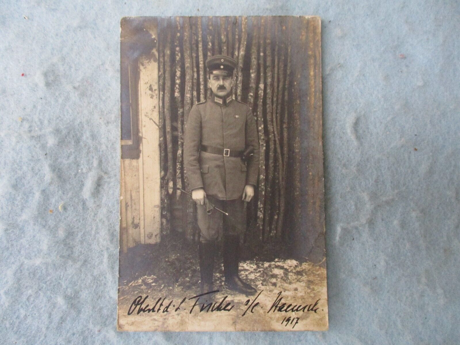WWI Imperial German Army Photo Post Card Studio Portrait NCO Named 1917 WW1
